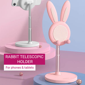 Cute Rabbit Phone Stand Tablet Adjustable Telescopic Holder