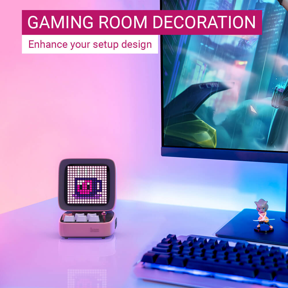 DIY Pixel Art Speaker Wireless LED Microphone Gaming Room Decoration