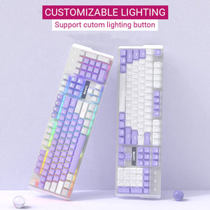 Double Color Cozy Cartoon Mechanical Keyboard Backlight USB Customizable Lighting Button