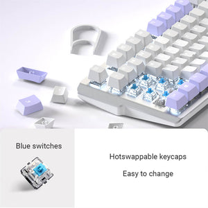 Double Color Cozy Cartoon Mechanical Keyboard Backlight USB Hotswappable Keycaps