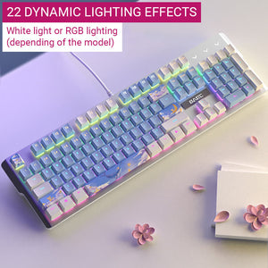Double Color Cozy Cartoon Mechanical Keyboard LED Backlight Effects USB