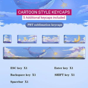 Double Color Cozy Cartoon Style Keycaps Mechanical Keyboard Backlight USB