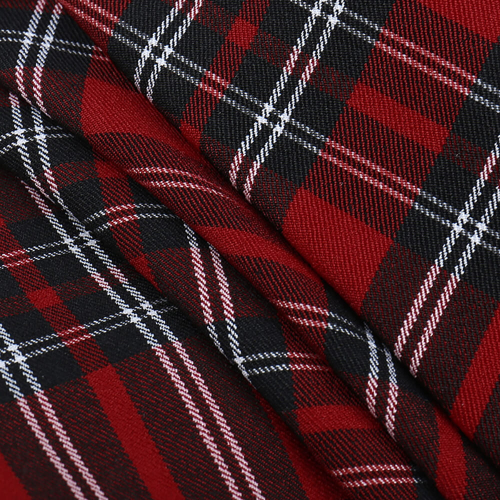 Double Layer Lace Lolita Pleated Skirt Scottish Style Soft Texture