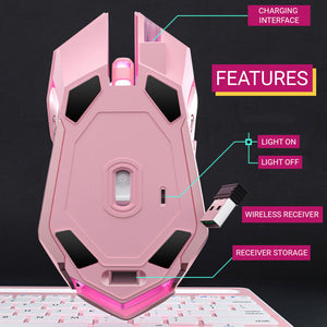 Eagle Mouse Wireless 2400 DPI Stunning Backlight Girly Features