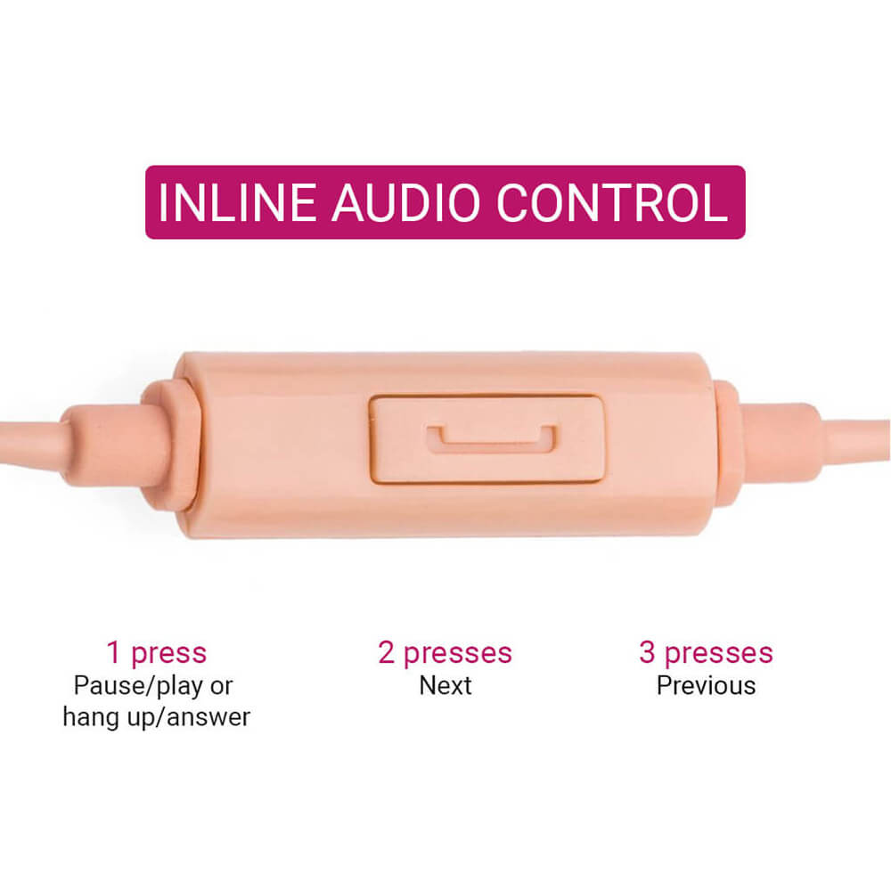 Elf Earphones Mic 3.5mm Jack Ear Hooks Inline Audio Control