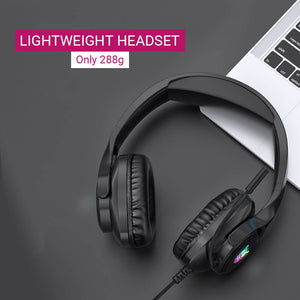 Flexible Over-Ear Headset Mic RGB 3.5mm Jack USB Lightweight