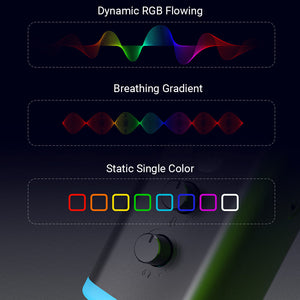 Flowing RGB Lighting Cardioid Microphone Mute Button USB XLR