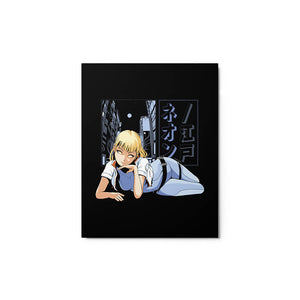 Futuristic Blonde Hair Anime Girl Metal Poster 11*14"
