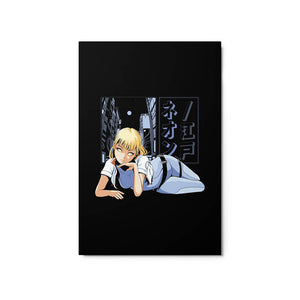 Futuristic Blonde Hair Anime Girl Metal Poster 20*30"