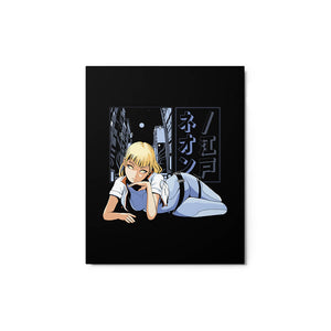 Futuristic Blonde Hair Anime Girl Metal Poster 8*10"