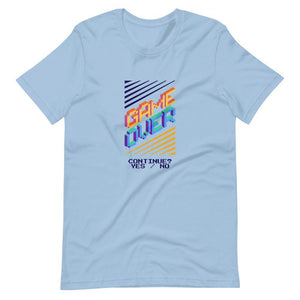 Gamer T-Shirt - Game Over - Continue Selectable Option - Alternative - Light Blue - Dubsnatch