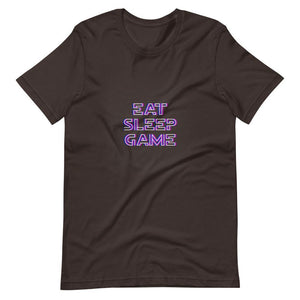 Gaming Shirt - Eat Sleep Game - Featuring a Futuristic Cyberpunk Glitch Style - Transparent - Sienna - Dubsnatch