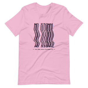 Gaming Shirt - Game Over No Signal You Have Been Disconnected - Cyberpunk Glitch Style - Lilac - Dubsnatch