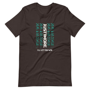 Gaming Shirt - Just 1 More I'll Let You Win - Cyberpunk Glitch Style - Brown - Dubsnatch