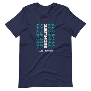 Gaming Shirt - Just 1 More I'll Let You Win - Cyberpunk Glitch Style - Navy - Dubsnatch