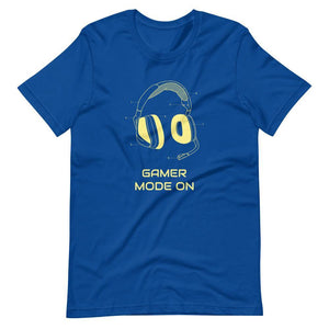 Gaming T-Shirt - Gamer Mode On - Colorful Headphone - Yellow - True Royal - Dubsnatch