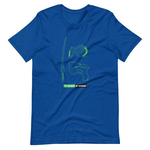 Gaming T-Shirt - I'd Rather Be Gaming - Fighting Gears - Green - Alternative - True Royal - Dubsnatch