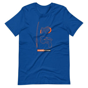 Gaming T-Shirt - I'd Rather Be Gaming - Fighting Gears - Orange - Alternative - True Royal - Dubsnatch