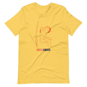 Gaming T-Shirt - I'd Rather Be Gaming - Fighting Gears - Orange - Alternative - Yellow - Dubsnatch
