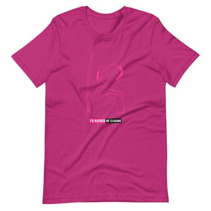 Gaming T-Shirt - I'd Rather Be Gaming - Fighting Gears - Pink - Alternative - Berry - Dubsnatch