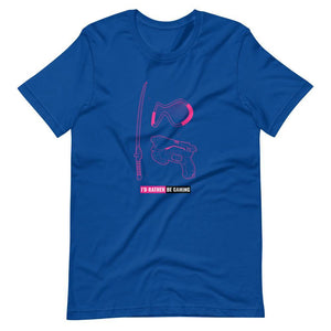 Gaming T-Shirt - I'd Rather Be Gaming - Fighting Gears - Pink - Alternative - True Royal - Dubsnatch