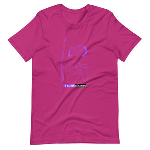 Gaming T-Shirt - I'd Rather Be Gaming - Fighting Gears - Purple - Alternative - Berry - Dubsnatch