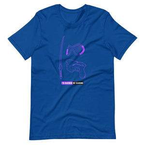 Gaming T-Shirt - I'd Rather Be Gaming - Fighting Gears - Purple - Alternative - True Royal - Dubsnatch