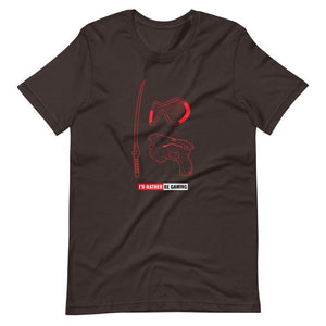 Gaming T-Shirt - I'd Rather Be Gaming - Fighting Gears - Red - Brown - Dubsnatch
