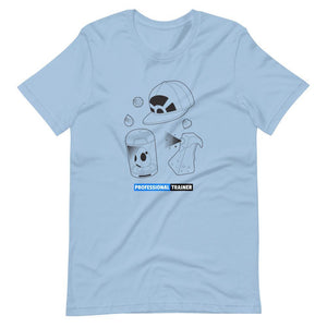Gaming T-Shirt - Professional Trainer - Monsters Catching Items - Blue - Alternative - Light Blue - Dubsnatch