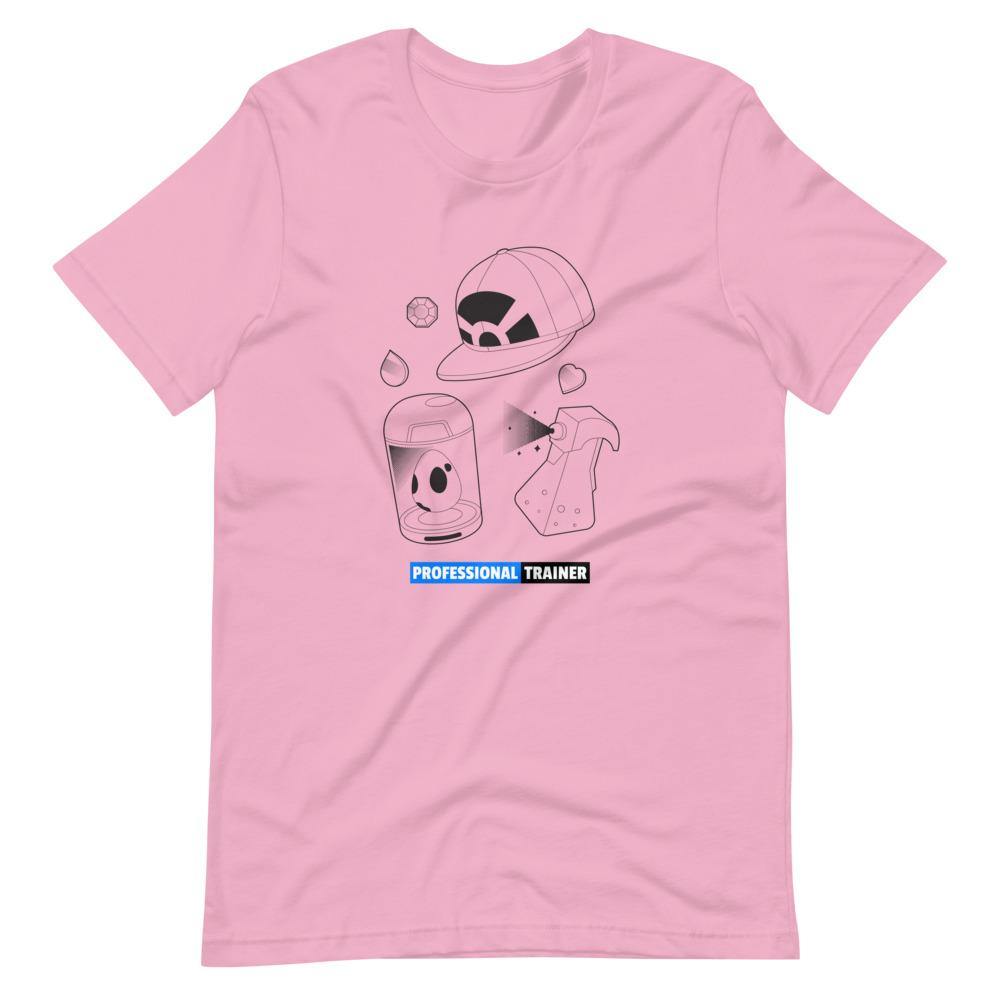 Gaming T-Shirt - Professional Trainer - Monsters Catching Items - Blue - Alternative - Lilac - Dubsnatch