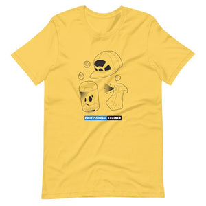 Gaming T-Shirt - Professional Trainer - Monsters Catching Items - Blue - Alternative - Yellow - Dubsnatch