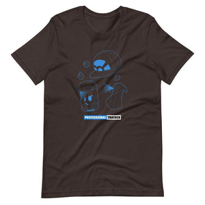Gaming T-Shirt - Professional Trainer - Monsters Catching Items - Blue - Brown - Dubsnatch