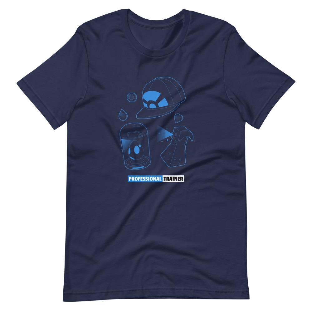 Gaming T-Shirt - Professional Trainer - Monsters Catching Items - Blue - Navy - Dubsnatch