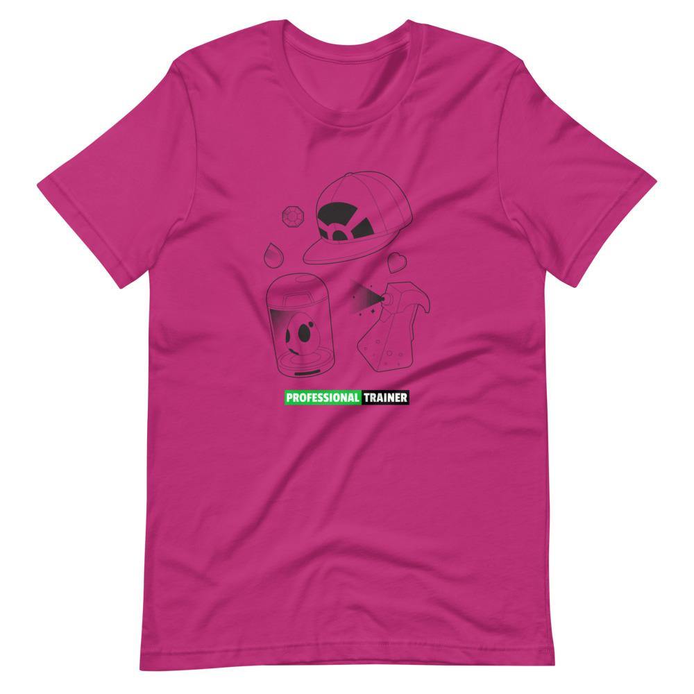 Gaming T-Shirt - Professional Trainer - Monsters Catching Items - Green - Alternative - Berry - Dubsnatch