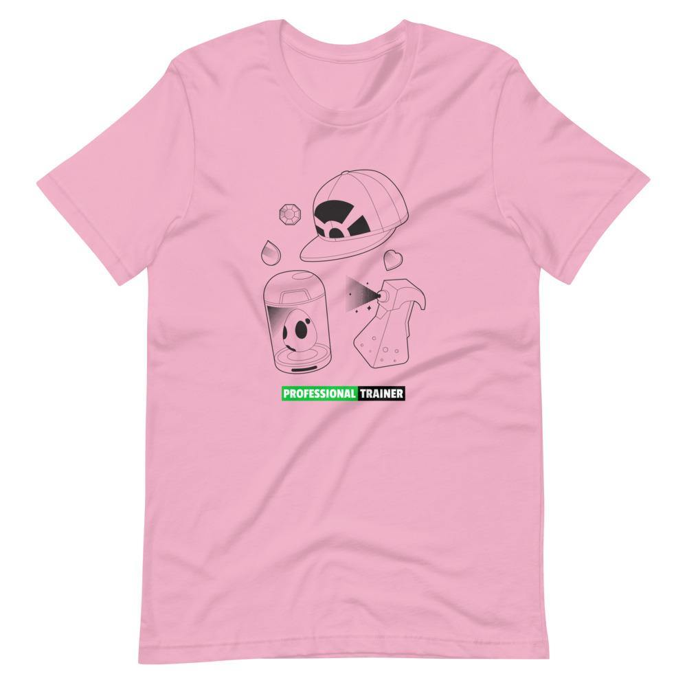 Gaming T-Shirt - Professional Trainer - Monsters Catching Items - Green - Alternative - Lilac - Dubsnatch