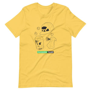 Gaming T-Shirt - Professional Trainer - Monsters Catching Items - Green - Alternative - Yellow - Dubsnatch