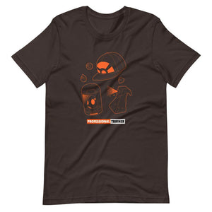 Gaming T-Shirt - Professional Trainer - Monsters Catching Items - Orange - Brown - Dubsnatch