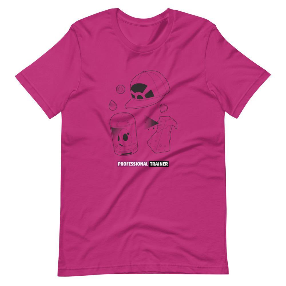 Gaming T-Shirt - Professional Trainer - Monsters Catching Items - Purple - Alternative - Berry - Dubsnatch