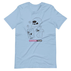 Gaming T-Shirt - Professional Trainer - Monsters Catching Items - Purple - Alternative - Light Blue - Dubsnatch