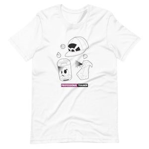 Gaming T-Shirt - Professional Trainer - Monsters Catching Items - Purple - Alternative - White - Dubsnatch