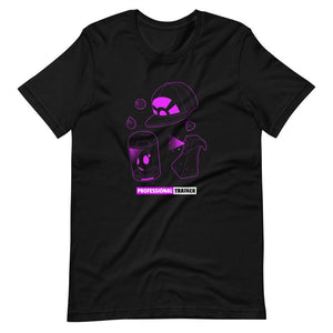 Gaming T-Shirt - Professional Trainer - Monsters Catching Items - Purple - Black - Dubsnatch