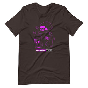 Gaming T-Shirt - Professional Trainer - Monsters Catching Items - Purple - Brown - Dubsnatch