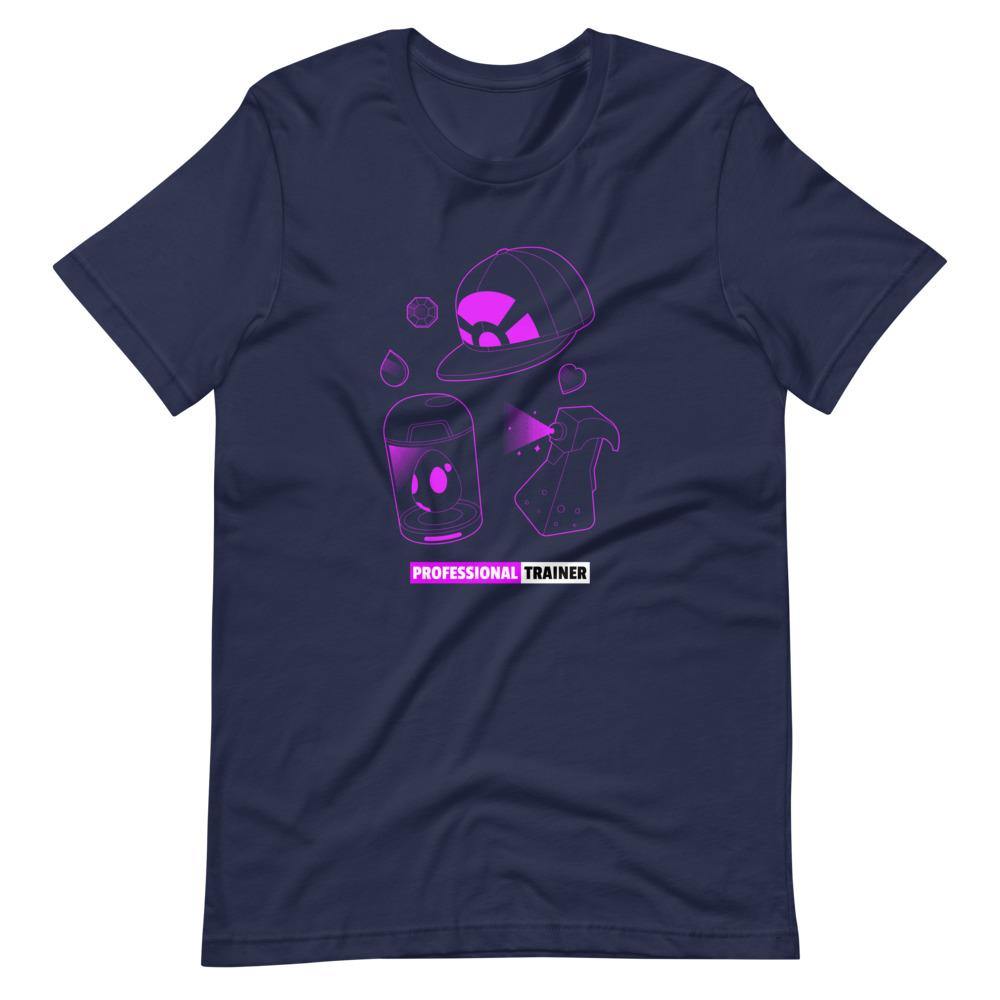 Gaming T-Shirt - Professional Trainer - Monsters Catching Items - Purple - Navy - Dubsnatch