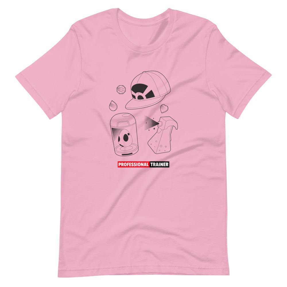Gaming T-Shirt - Professional Trainer - Monsters Catching Items - Red - Alternative - Lilac - Dubsnatch