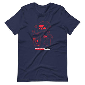 Gaming T-Shirt - Professional Trainer - Monsters Catching Items - Red - Navy - Dubsnatch