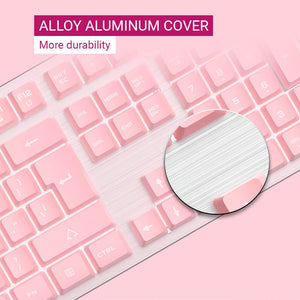 Girly Alloy Aluminum Cover Keyboard Anti-Ghosting Backlight