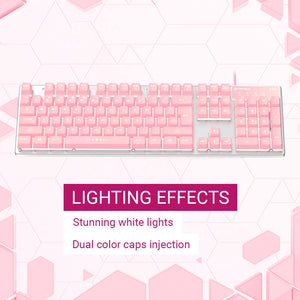 Girly Aluminum Keyboard Anti-Ghosting Backlight White Lighting