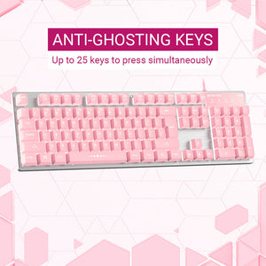 Girly Aluminum Keyboard Anti-Ghosting Keys Backlight