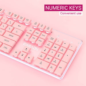 Girly Keyboard Backlight Numeric Keys USB Convenient Use