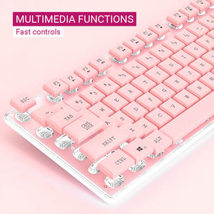 Girly Keyboard Backlight Numeric Keys USB Multimedia Functions
